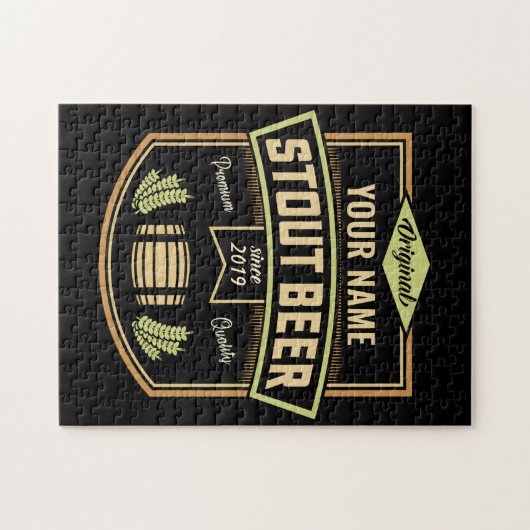 Personalisiertes Stout Dark Ber Breing Label Bar Puzzle (Horizontal)