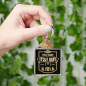 Personalisiertes Stout Dark Ber Breing Label Bar Schlüsselanhänger (Hand)