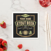 Personalisiertes Stout Dark Ber Breing Label Bar Serviette (Beispiel)