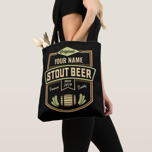 Personalisiertes Stout Dark Ber Breing Label Bar Tasche (Von Nahem)