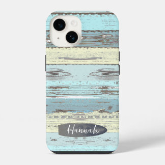 Personalisiertes Strand-Treibholz-Surfbrett iPhone 14 Hülle