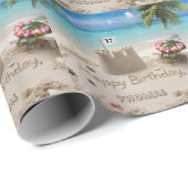 Personalisiertes Stranddesign Geschenkpapier (Rolleneckpunkt)