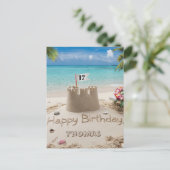 Personalisiertes Stranddesign Postkarte (Stehend Vorderseite)