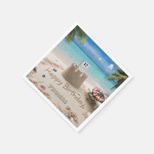 Personalisiertes Stranddesign Serviette (Ecke)