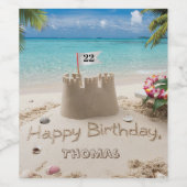 Personalisiertes Stranddesign Weinetikett (Einzelnes Label)