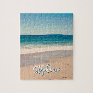 Personalisiertes Strandfoto Ozean Blau Landschaftl Puzzle