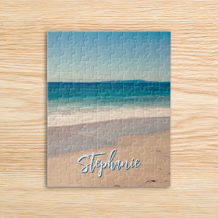 Personalisiertes Strandfoto Ozean Blau Landschaftl Puzzle
