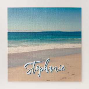 Personalisiertes Strandfoto Ozean Blau Landschaftl Puzzle