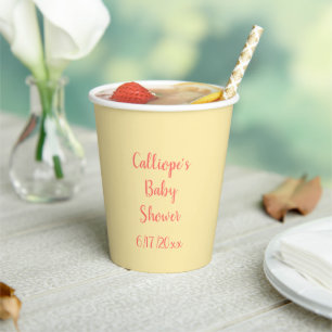Personalisiertes Strandgelb, Beachy Pappbecher