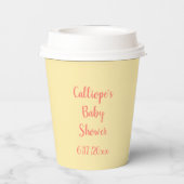 Personalisiertes Strandgelb, Beachy Pappbecher (Rückseite)