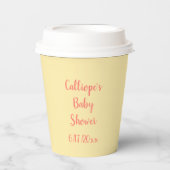 Personalisiertes Strandgelb, Beachy Pappbecher (Vorderseite)