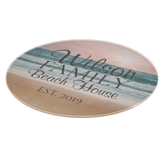 Personalisiertes Strandhaus Schneidebrett (Ecke)