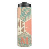 Personalisiertes Strandmuster Monogramm Thermosbecher (Vorderseite)