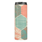 Personalisiertes Strandmuster Monogramm Thermosbecher (Rückseite)