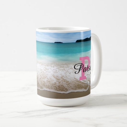 Personalisiertes Strandthema Kaffeetasse (VorderseiteRechts)