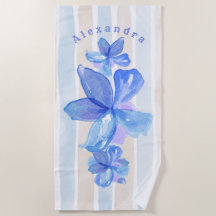 Personalisiertes Strandtuch mit Blumenmotiv