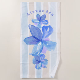 Personalisiertes Strandtuch mit Blumenmotiv