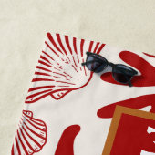 Personalisiertes Strandtuch mit Muscheln (Beispiel)