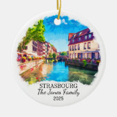 Personalisiertes Straßburger Ornament, Frankreich Keramik Ornament (Vorne)