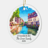 Personalisiertes Straßburger Ornament, Frankreich Keramik Ornament (Links)