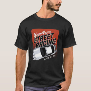 Personalisiertes Straßenrennen Rennwagen Motorspor T-Shirt