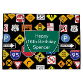 Personalisiertes Straßensign Multi-Occasion Große Geschenktüte (Rückseite)