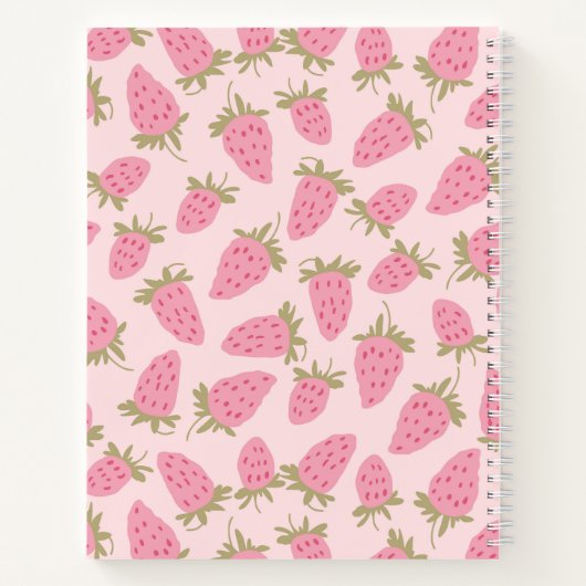 Personalisiertes Strawberry-Muster-Notebook Notizblock (Rückseite)