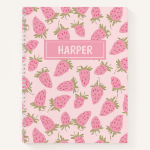 Personalisiertes Strawberry-Muster-Notebook Notizblock