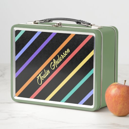 Personalisiertes Streifenmuster Metall Brotdose (Beispiel)