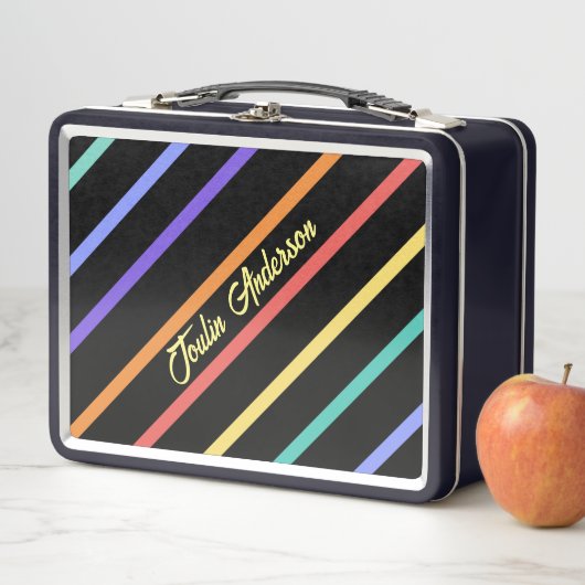 Personalisiertes Streifenmuster Metall Brotdose (Beispiel)