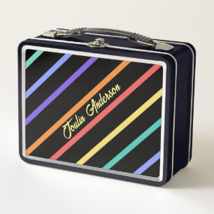 Personalisiertes Streifenmuster Metall Brotdose