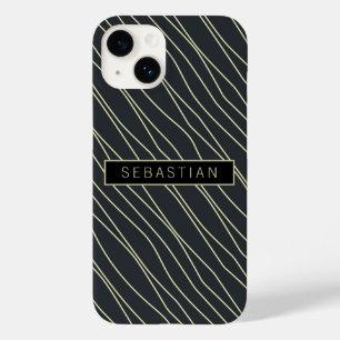 Personalisiertes Streifenmuster (Striping Blue Pat Case-Mate iPhone 14 Hülle