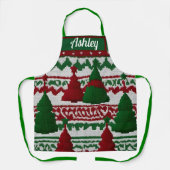 Personalisiertes Strickbaummuster Schürze (Vorderseite)