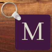 Personalisiertes, stylisches Dark Purpule Mit Mono Schlüsselanhänger (Vorderseite)