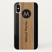 personalisiertes, stylisches Mongram Schnittholz C Case-Mate iPhone Hülle (Rückseite)