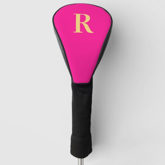 Personalisiertes, stylisches Monogram, Hot Pink Golf Headcover (Vorderseite)