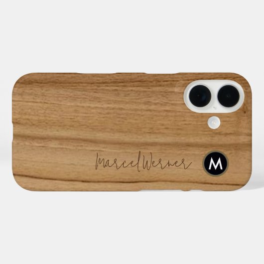 personalisiertes, stylisches Monogram Rustikales H Case-Mate iPhone Hülle (Rückseite (Horizontal))