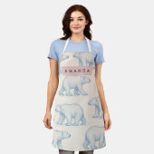 Personalisiertes Stylisches Spaß Eisbär-Muster Schürze (Getragen)