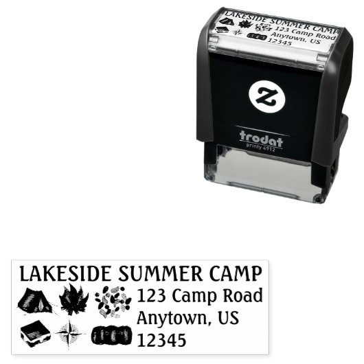 Personalisiertes Summer Camp Camping Anschrift Bri Permastempel (Beispiel)