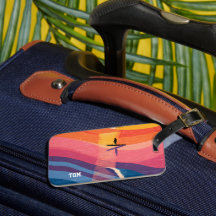 Personalisiertes Sunset-Paddle-Board-Gepäckanhänge