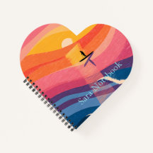 Personalisiertes Sunset-Paddle-Board-Notizbuch