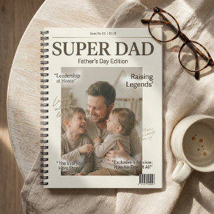 Personalisiertes Super-Dad-Vatertagsfoto Notizblock