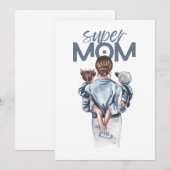 Personalisiertes Super-Mama-Geschenk mit Sohn und (Vorne/Hinten)