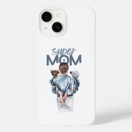 Personalisiertes Super-Mama-Geschenk mit Sohn und  Case-Mate iPhone 14 Hülle