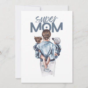 Personalisiertes Super-Mama-Geschenk mit Sohn und  Feiertagskarte