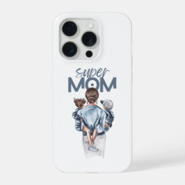 Personalisiertes Super-Mama-Geschenk mit Sohn und  iPhone 15 Pro Hülle