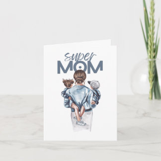 Personalisiertes Super-Mama-Geschenk mit Sohn und Karte