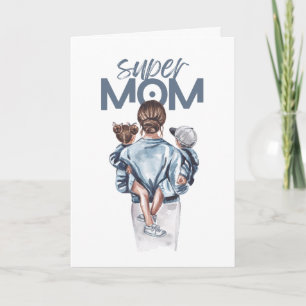 Personalisiertes Super-Mama-Geschenk mit Sohn und  Karte