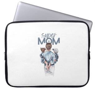 Personalisiertes Super-Mama-Geschenk mit Sohn und  Laptopschutzhülle