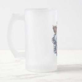 Personalisiertes Super-Mama-Geschenk mit Sohn und  Mattglas Bierglas